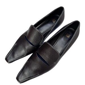 Totême Womens Black Cutout Kitten Leather